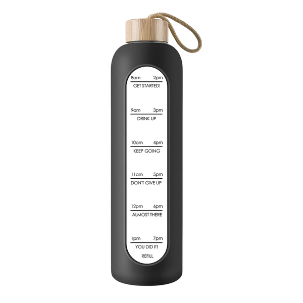 Borosilicate Glass Motivational Water Bottle - 1L
