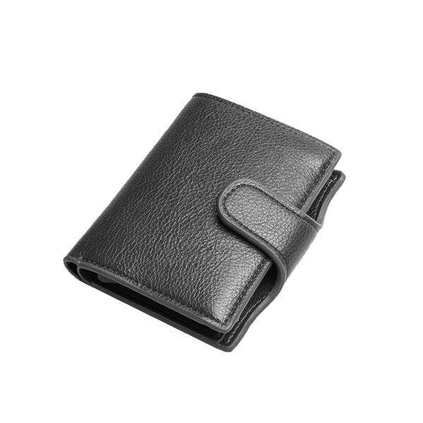 PU Leather Aluminium Anti-Theft RFID Credit Card Holder Case-Red