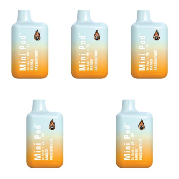 Mini Pod 1000 Puffs Disposable Vape - Mango Passionfruit (Pack of 5)
