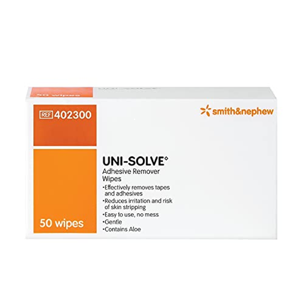 Smith and Nephew Uni-Solve Adhesive Remover Wipes - 50's