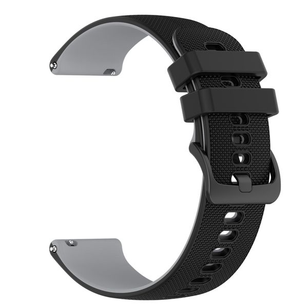 20mm Sports Watch Strap Compatible with Samsung/Huawei/Garmin - Black/Grey