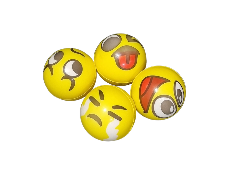 Funny Emoji Face Squish Stress Balls - Pack of 4