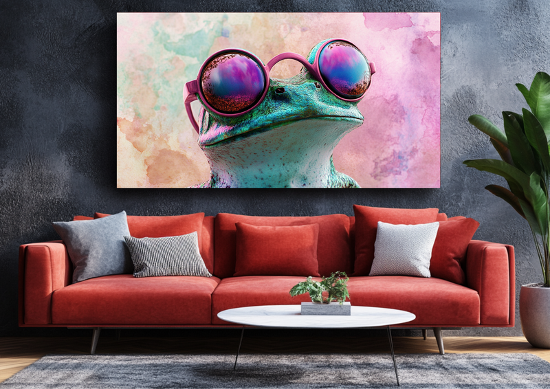 Canvas Wall Art - Stylish Frog in Glasses - BX0307