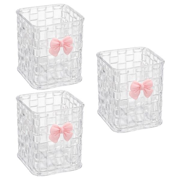 3 Pack - Woven-Style Holder With Bow Accent