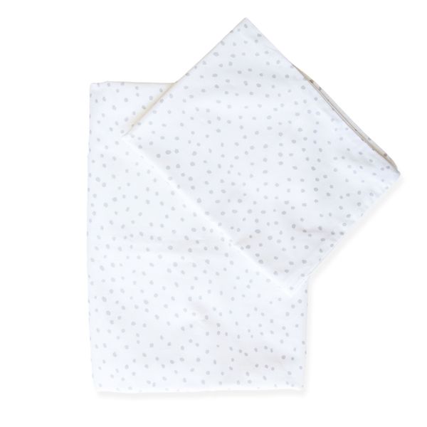 Mingo Rose Grey Spot Cot Duvet Cover &amp; Pillowcase Set
