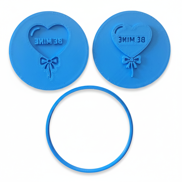 Be Mine Balloon Valentine's Fondant Stamp &amp; Circle Cutter Set