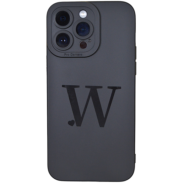 Black - Phone Case with Initial W &amp; Pro Camera - Iphone 14 Pro Max
