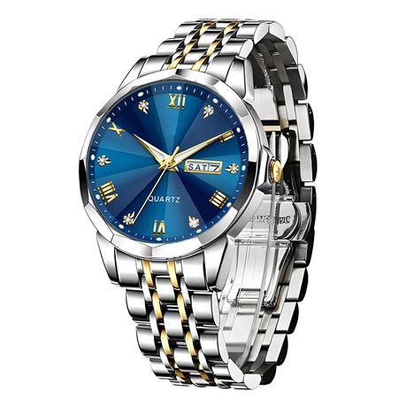 Watch Luxury Quartz WristWatch for Men Stainless Steel Waterproof Image
