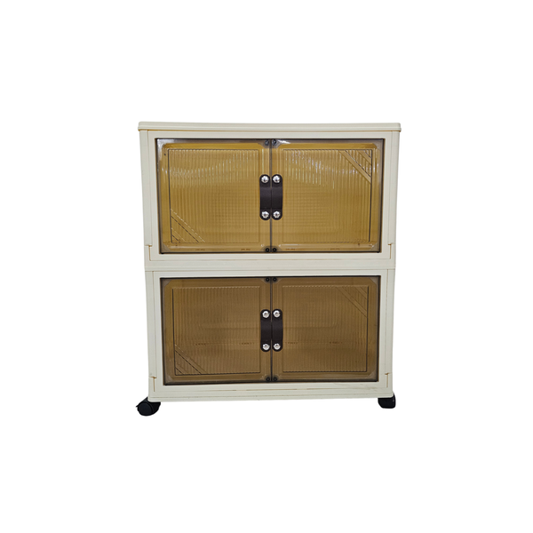 ClearView DuoStack: Double-Layer 34L Stackable Storage Unit