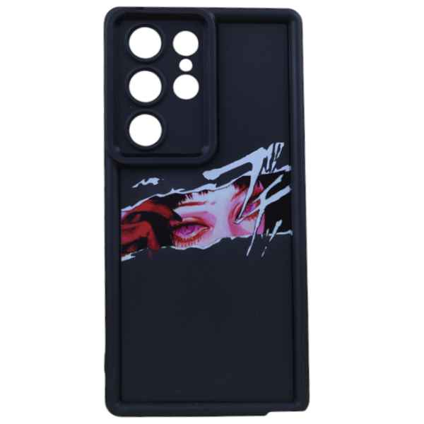 Anime Girl Design Phone Case for Samsung Galaxy S22 Ultra - Black