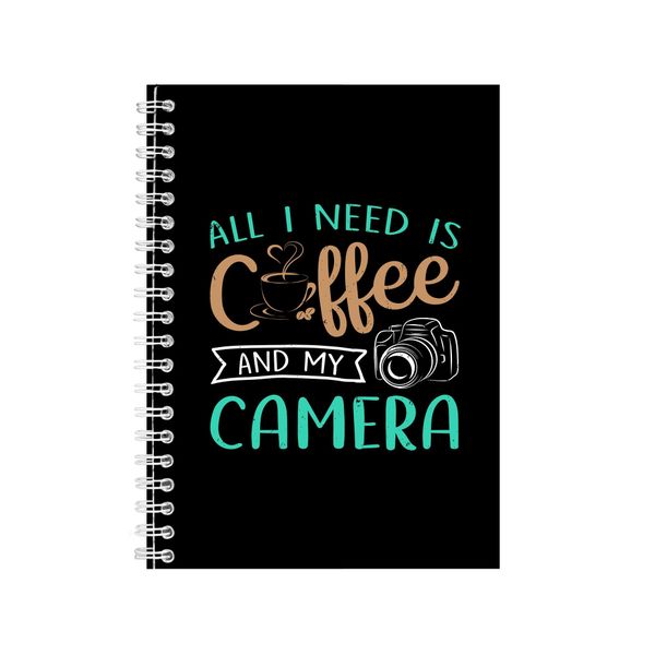 Coffee And My Camera Notebook Caffeine Gift Idea A4 Notepad 136