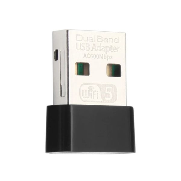 Creacube Mini AC600 600Mbps Dual Band USB WiFi Adapter PC Black