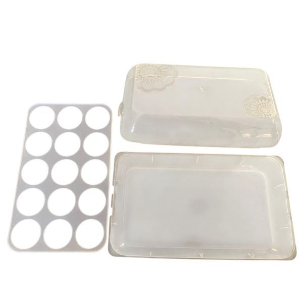 15 Egg Storage Holder with Cover - Durable Plastic Egg Organizer for Fridge
