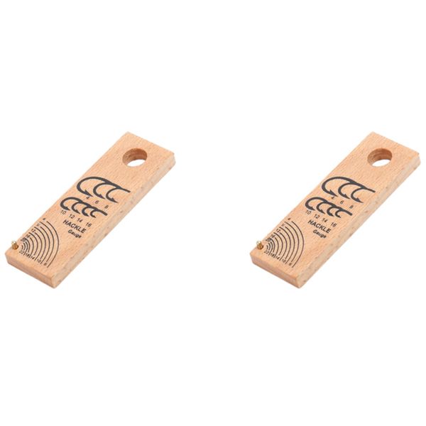Wooden Fishhook Ruler Fishing Gauge Compact Measuring Tying Tool