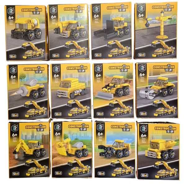 12-in-1 Construction Team Building Block Set - Educational Engineering Toy