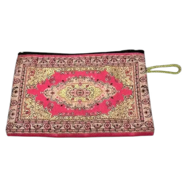 Vintage-Inspired Rose Pink Embroidered Women's Coin Purse