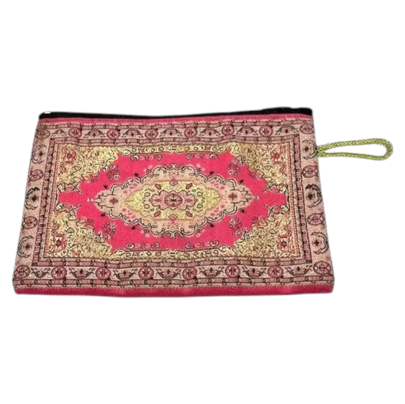 Vintage-Inspired Rose Pink Embroidered Women's Coin Purse