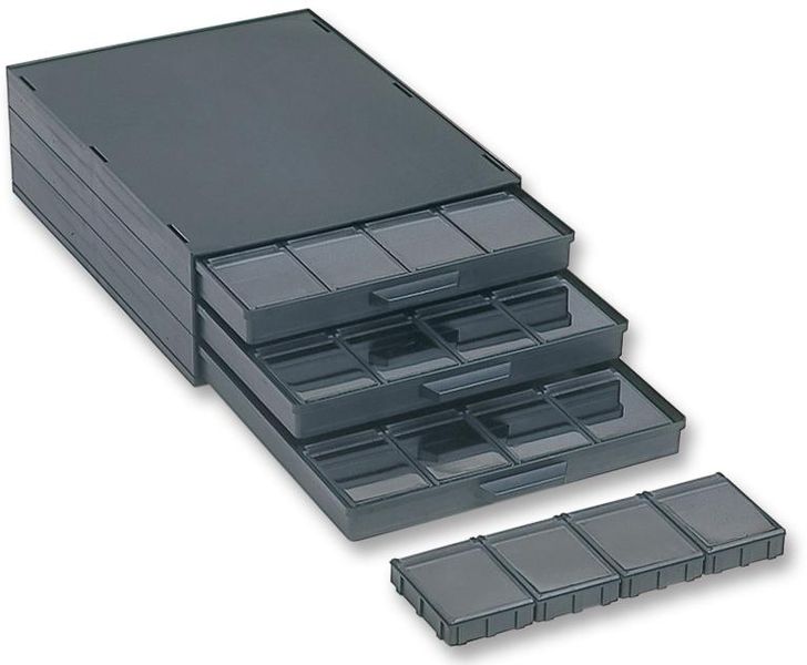 Licefa (A1-4 ESD 16) Storage Cabinet, 3 Drawer, Black, ESD, Plastic