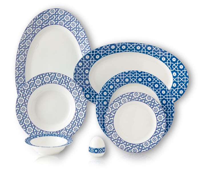 Zarin Home Porcelain – Meybod Dark Blue – Italia F series - 28 Piece