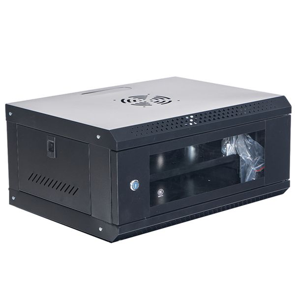 4U Server Rack Enclosure, Wall Mount Server Cabinet with Glass Locking Door