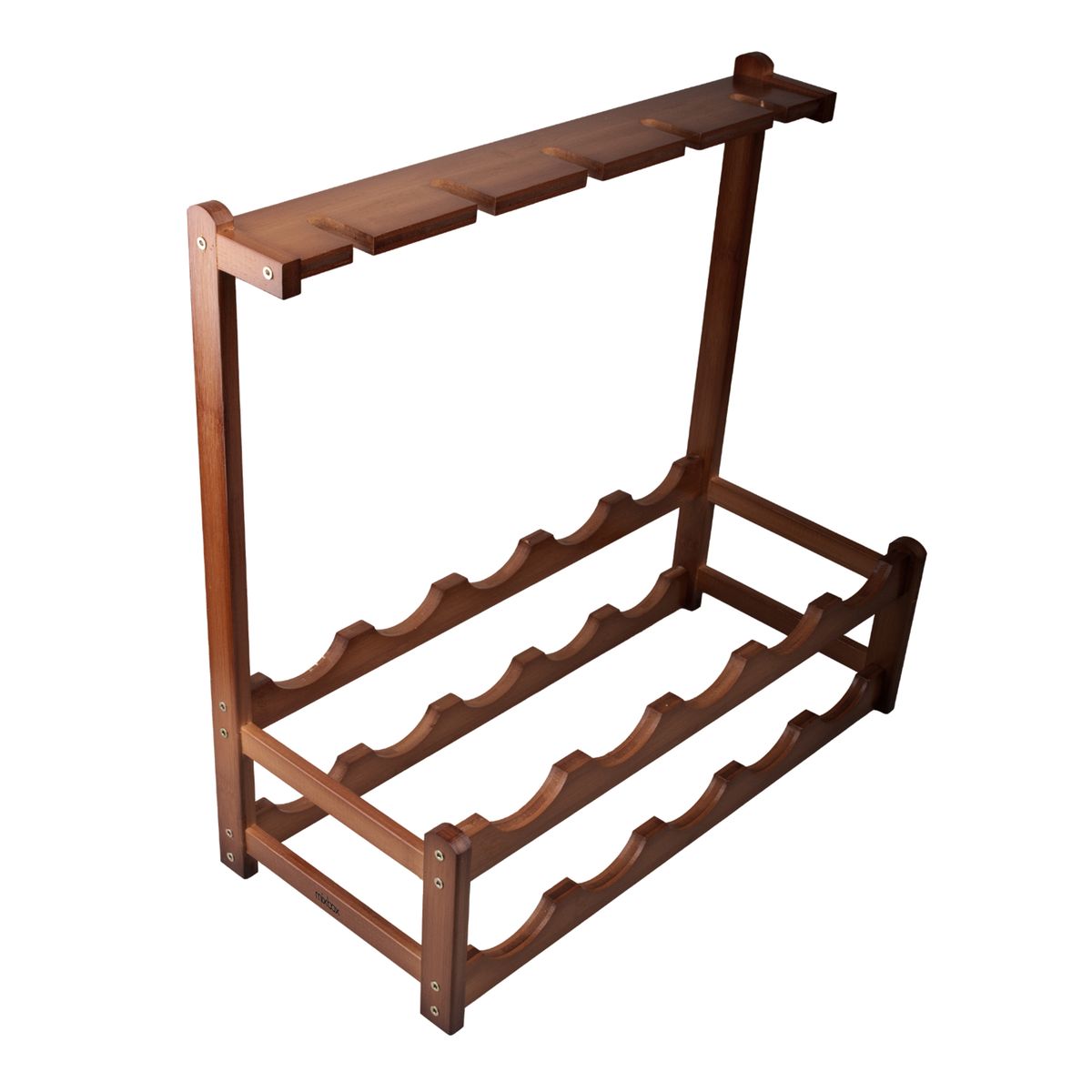 Mix Box 2 Tier Wooden Wine Racks with Holder for 10 Bottles of Wine