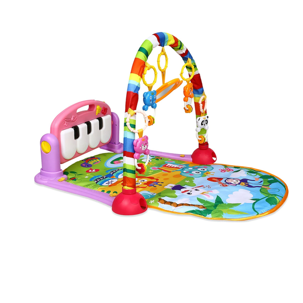 Baby Musical Piano Fitness Rack Gym Play Mat With Rattle Toys - Purple
