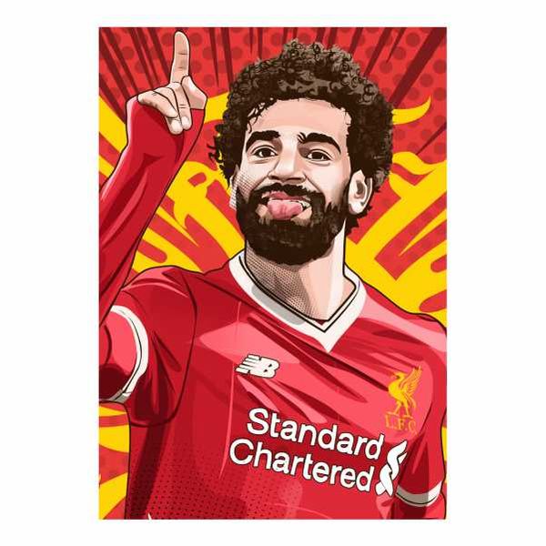 Mohamed Salah Cartoon Abstract - A1 poster