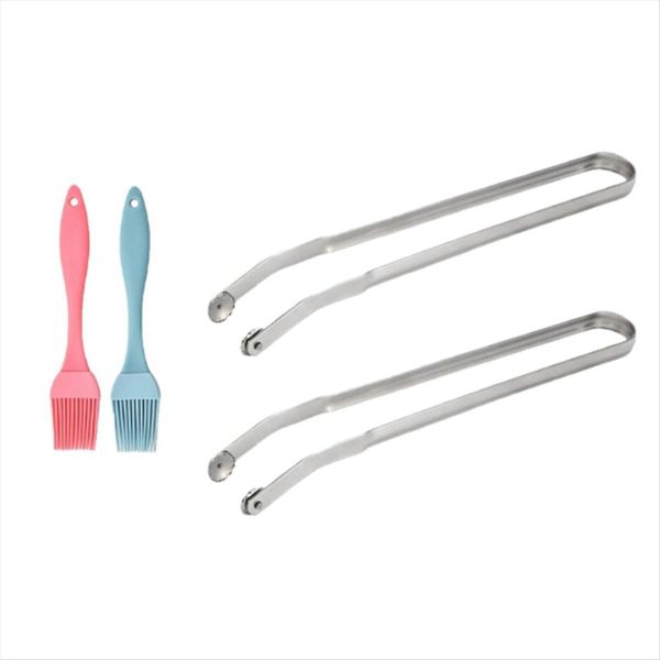 2pcs Sausage Turning Tongs,Kitchen Cooking Tongs,BBQ Tongs for Grilling,BBQ