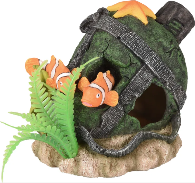 Nemo House Resin Aquarium Ornament - Fish Tank Decor 12x9x12cm