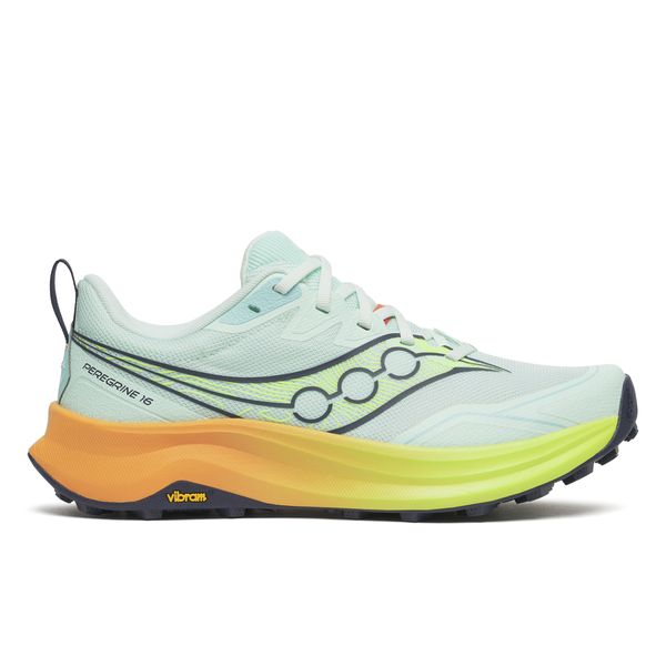 Saucony Peregrine 16 Ladies' Trail Running Shoes - Aqua/Citron