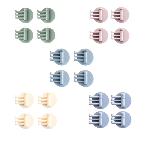 Home Decor Storage Rotatable Adhesive Hook Set of 20 - 7.6cm