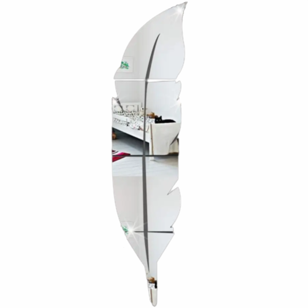 3D Acrylic Leaf Mirror Feather Wall Stickers Home and Offices Decoration