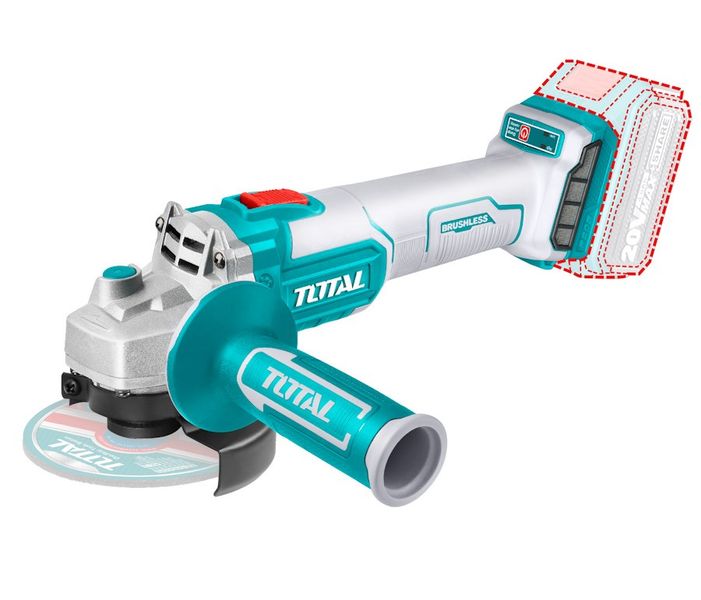 Total Tools - Cordless Brushless Angle Grinder 20V- Battery and Charger