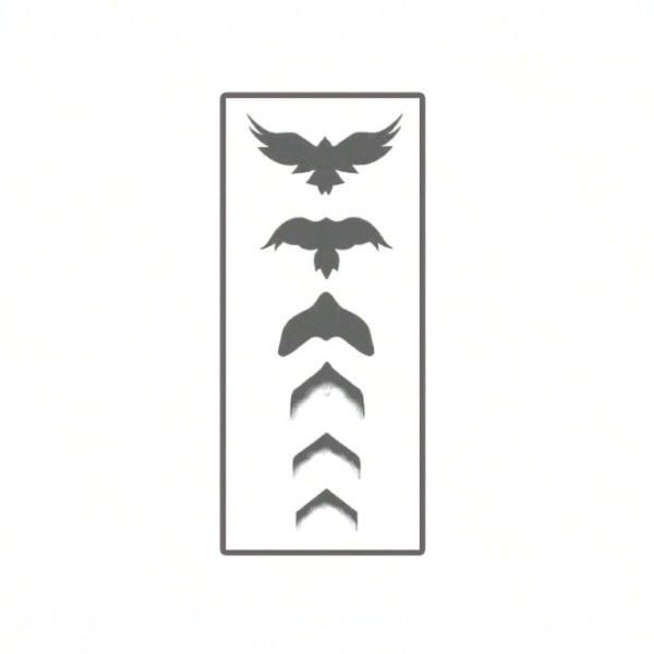 1 Piece - Wings Of Peace And Grace Temporary Tattoo - Black