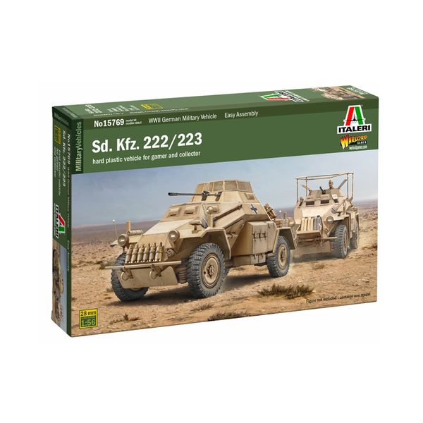 Italeri 1/56 Sd.Kfz. 222-223 Armoured Vehicle Plastic Model Kit