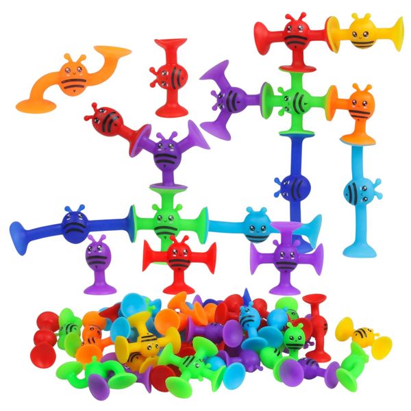 Large Set Mini Bug Suction Builder Toys - Multicolor