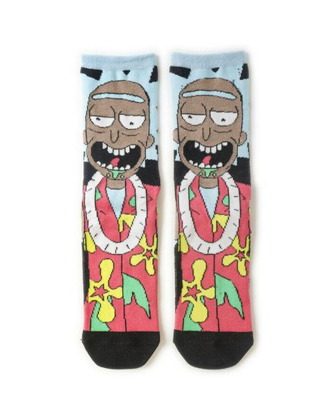 SKA Rick &amp; Morty Fashion Cotton Socks- Hawaii Black