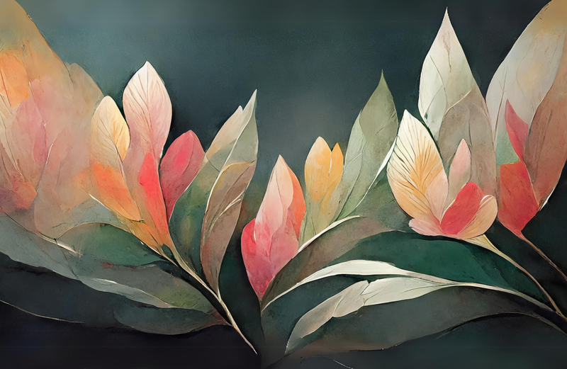 Canvas Modern Art Wallart decor Home deco Minimalist art - Leaf Flower