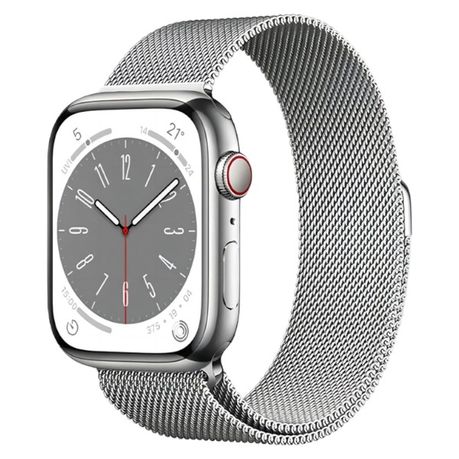 Stainless Steel Mesh Apple Watch Strap With Magnetic Clasp - Silver Image