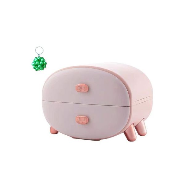 Plastic 2 Drawer Storage Box For Small Items And Keyholder