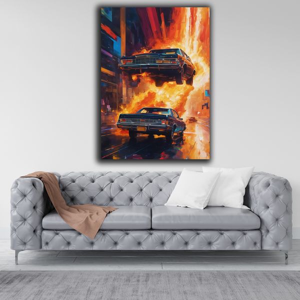 0212 Fire in the hall Canvas Wall Art