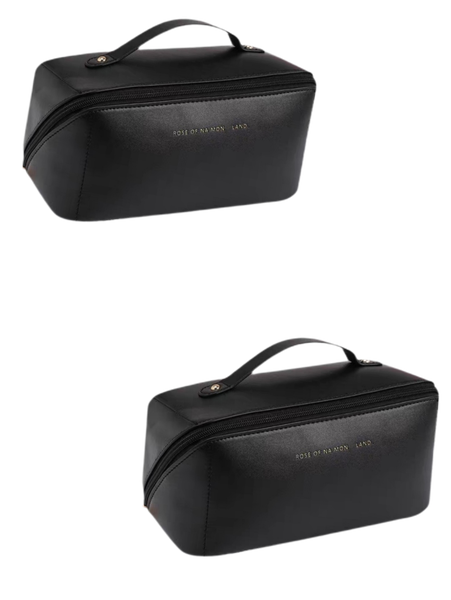 Leather PU Cosmetic Travel Makeup Bag x2