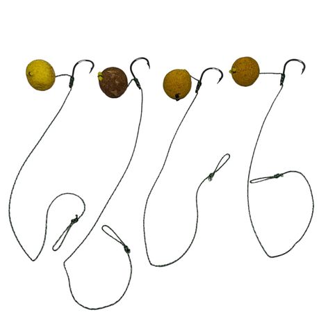Specimen 4 x Boilie Hair Rigs With Boilies