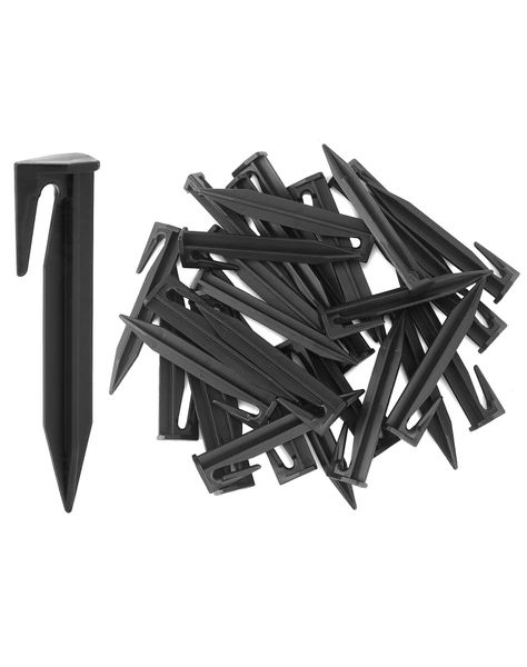 Plastic Boundary Wire Stakes, 10Pcs, Black, Bayonet Tip, Garden Edging