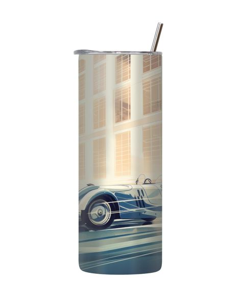 Bright 20 Oz Tumbler with Lid Straw Trendy Old Vintage Car Graphic Gift 211