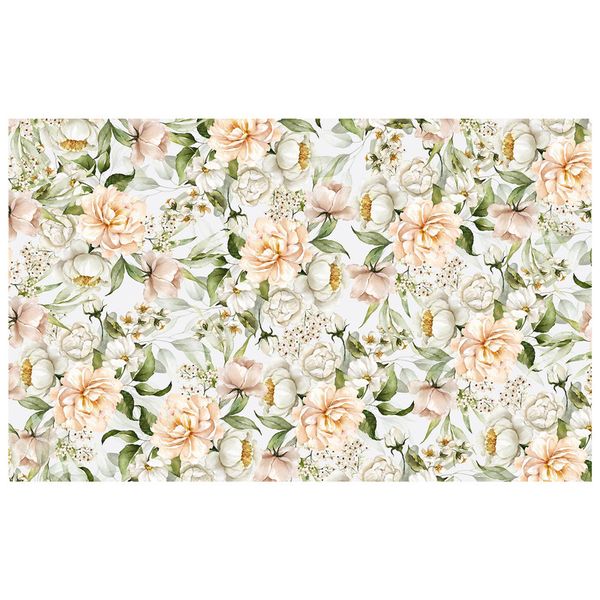 Peach Peonies Blossoms Rectangle Tablecloth by Mark van Vuuren