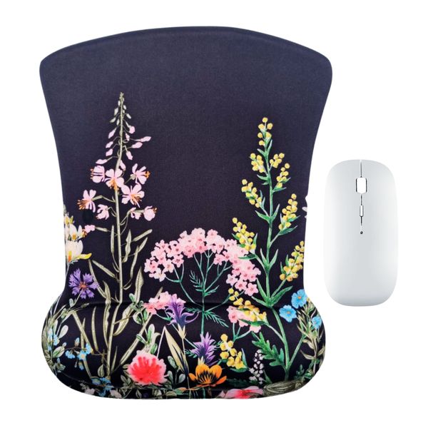 LD Ergonomic Wild Flower Mouse pad and Wireless Mouse