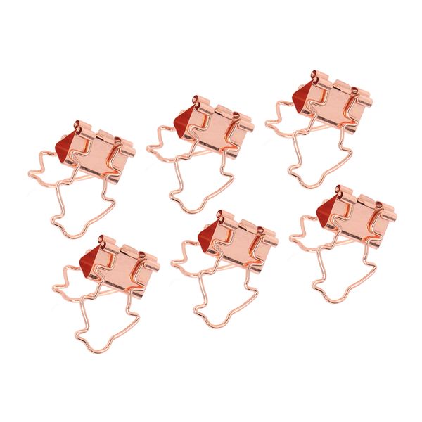 Rose Gold Metal Binder Clips for Office Documents