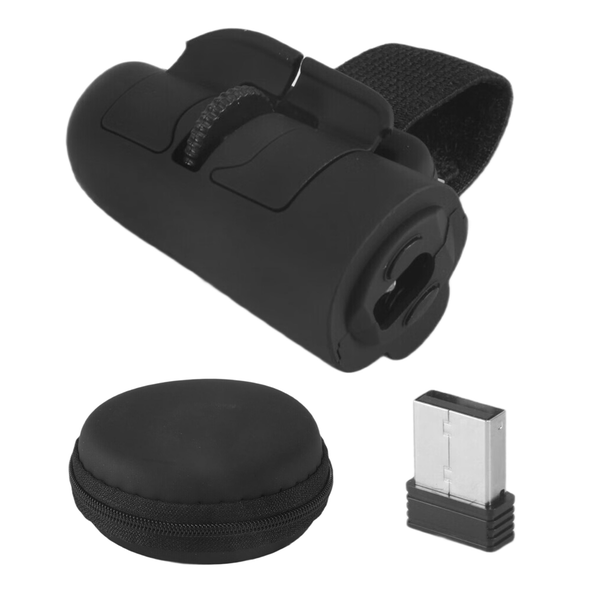 Mini 2.4G Wireless Finger Ring Mouse Ergonomic Handheld (Black)