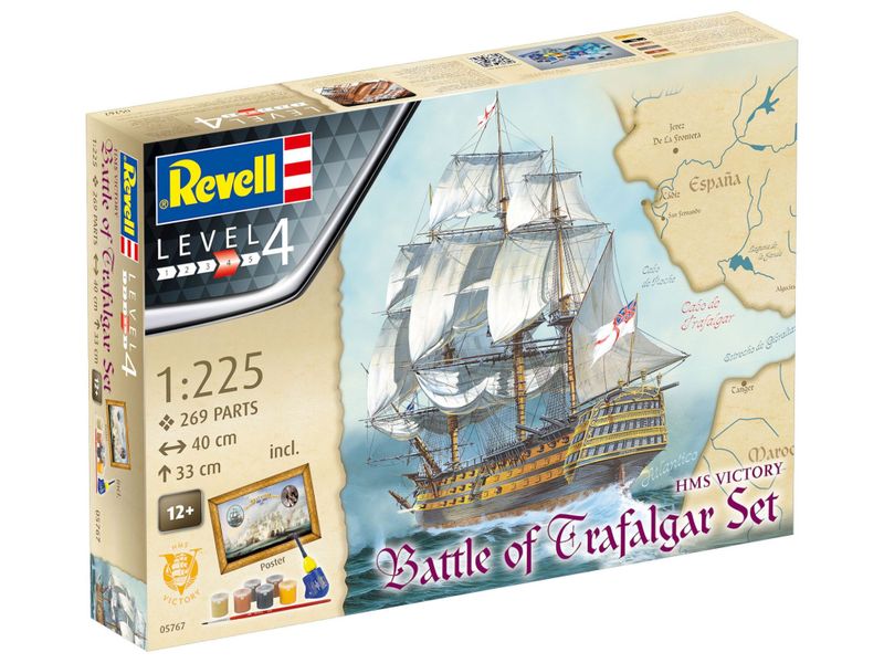 Revell 1/225 "Battle of Trafalgar" Plastic Model Kit w/paints, glue &amp; brush